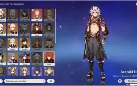 Conta Genshin Impact, AR 57, 5*(10 personagens) 4* (Todos)