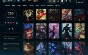 Unranked com TODOS os champs e 256 Skins ( JG / MID / TOP )