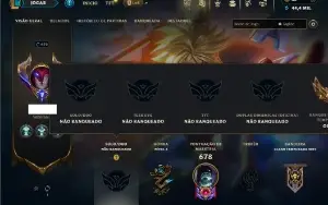 Unranked com TODOS os champs e 256 Skins ( JG / MID / TOP )