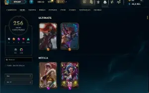 Unranked com TODOS os champs e 256 Skins ( JG / MID / TOP )