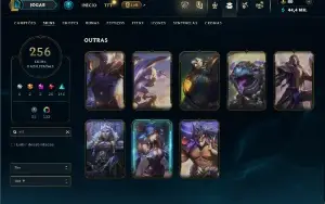 Unranked com TODOS os champs e 256 Skins ( JG / MID / TOP )
