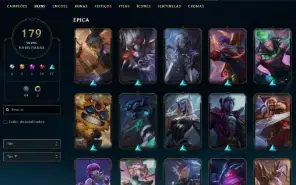 Esmeralda 4 com TODOS os champs e 179 skins mmr diamante