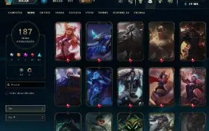 Esmeralda 4 com TODOS os champs e 179 skins mmr diamante