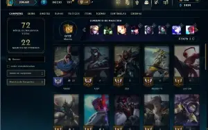 Unranked com 35 Champs e 6 Skins