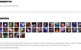 Conta bronze 2 com 14 Skins e 35 Champs + 8 Espolios