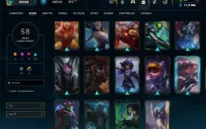 Platina 2 com 80 Champs e 58 Skins + 1 Mitica da Vayne