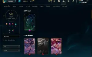 Platina 2 com 80 Champs e 58 Skins + 1 Mitica da Vayne