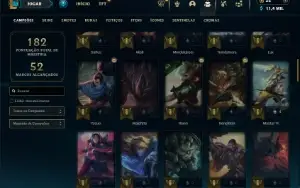 Platina 2 com 80 Champs e 58 Skins + 1 Mitica da Vayne