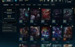 Platina 2 com 80 Champs e 58 Skins + 1 Mitica da Vayne