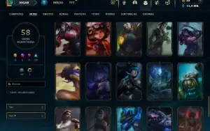Platina 2 com 80 Champs e 58 Skins + 1 Mitica da Vayne