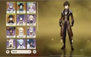 Ar38. Zhongli, venti, keqing + falcão