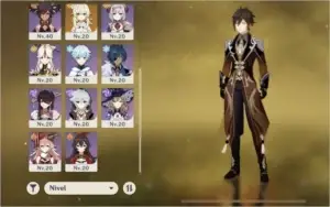 Ar38. Zhongli, venti, keqing + falcão