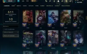 Unranked com 140 Champs e 71 Skins ( ADC / SUP / MID / JG )
