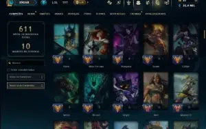 Unranked com 140 Champs e 71 Skins ( ADC / SUP / MID / JG )
