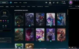 conta league of legends platina,70 skins