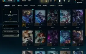 Ouro 4 com 20 Champs e 1 Skins + 1 Fragmento