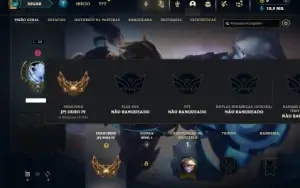 Ouro 4 com 20 Champs e 1 Skins + 1 Fragmento