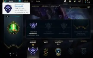 Conta diamante 4 baratinha com 2 skins e 25 champs