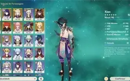 Conta genshin impact Hutao C1 + Homa, Xiao,Diluc,etc