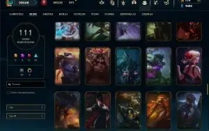 Unranked com 105 Champs e 111 Skins ( SUP / JG )