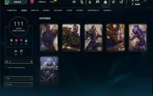 Unranked com 105 Champs e 111 Skins ( SUP / JG )