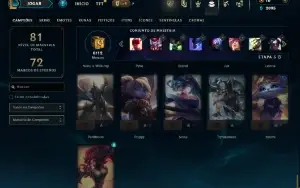 Unranked com 50 Champs e 15 Skins ( MAIN JG )