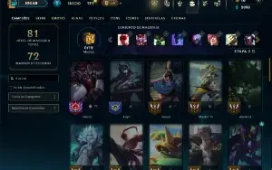 Unranked com 50 Champs e 15 Skins ( MAIN JG )