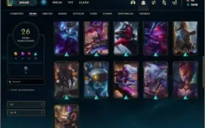 Conta ouro 1 com 26 skins e 61 champs + Passe ativo.