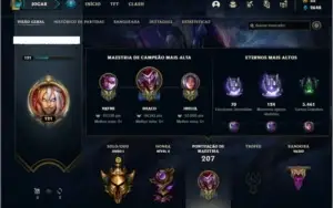 Conta ouro 1 com 26 skins e 61 champs + Passe ativo.