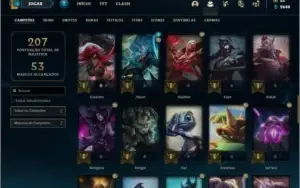 Conta ouro 1 com 26 skins e 61 champs + Passe ativo.