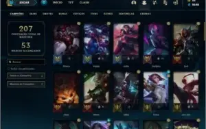 Conta ouro 1 com 26 skins e 61 champs + Passe ativo.