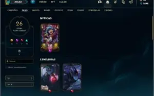 Conta ouro 1 com 26 skins e 61 champs + Passe ativo.