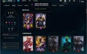 Conta diamante 4 com 150 champs, 117 skins ( MAIN ADC / MID)