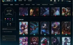 Conta diamante 4 com 150 champs, 117 skins ( MAIN ADC / MID)