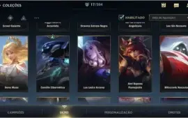 ESMERALDA I + 17 SKINS + 47 CAMPEÕES + 310 WILD CORES