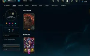 Conta lol com Janna Vitoriosa, Kayle Juiza, Elise Vitori etc