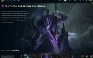 CONTA DE LEAGUE OF LEGENDS P3-PANTHEON GUERREIRO DAS CINZAS