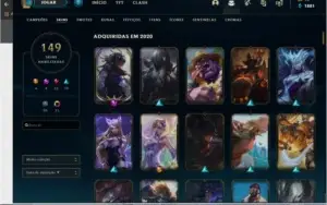 conta lol lvl 437 gold 4 149 skins