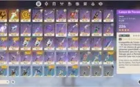 Conta genshi com 7 personagens t5 e 4 armas t5
