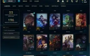 Conta DIAMANTE 3 com 6 skin e 27 champs