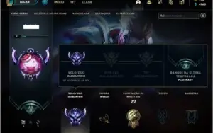 Conta DIAMANTE 3 com 6 skin e 27 champs