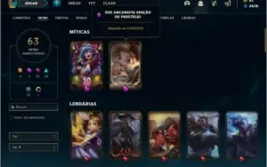 Conta prata 2 com 89 champ e 63 skin +1 Prestigio + 80 Ponto