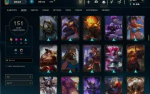 Unranked com 130 Champs e 151 Skins ( JG / TOP )