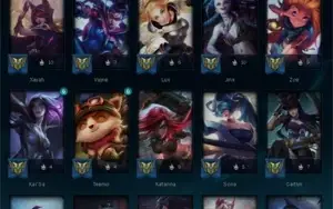 Conta lol com várias skins