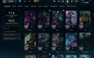 Ouro 4 com TODOS os Champs e 164 Skins( JG / TOP / SUP )