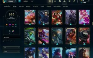 Platina 4 com TODOS os champs e 169 Skins + 2 Prestigios