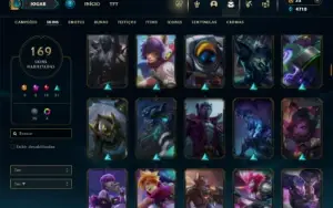 Platina 4 com TODOS os champs e 169 Skins + 2 Prestigios