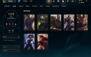 Platina 4 com TODOS os champs e 169 Skins + 2 Prestigios