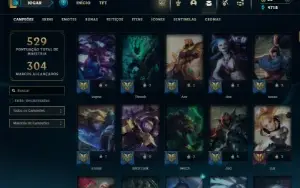 Platina 4 com TODOS os champs e 169 Skins + 2 Prestigios
