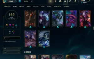 Platina 4 com TODOS os champs e 169 Skins + 2 Prestigios